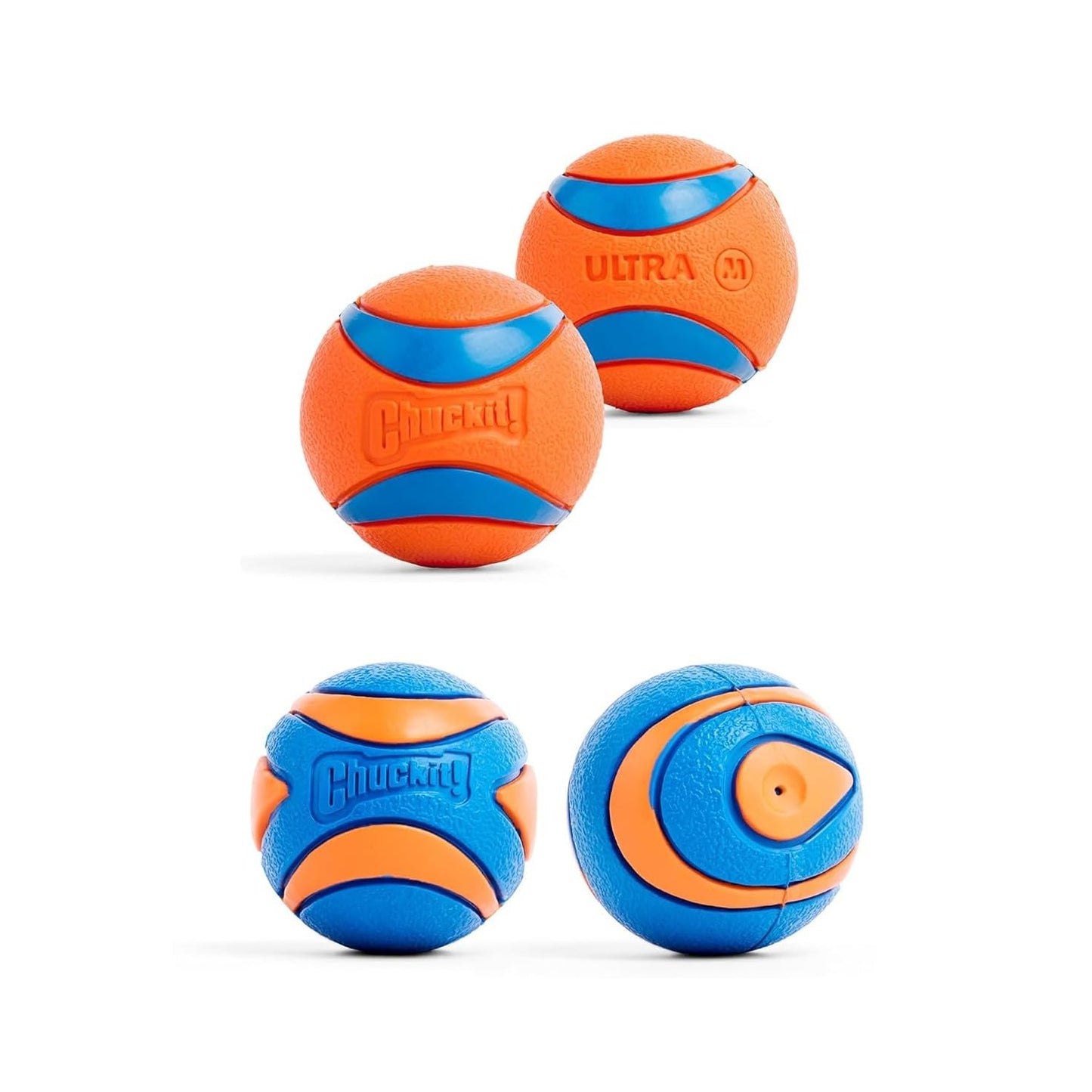 Chuckit! Ultra Ball Dog Toy - Medium Bouncy Fetch Balls For Dogs 20-60 lbs - Made from Durable Rubber - Floating Water Pet Toys - Size Medium - 2.5-inch Diameter - Pack of 2