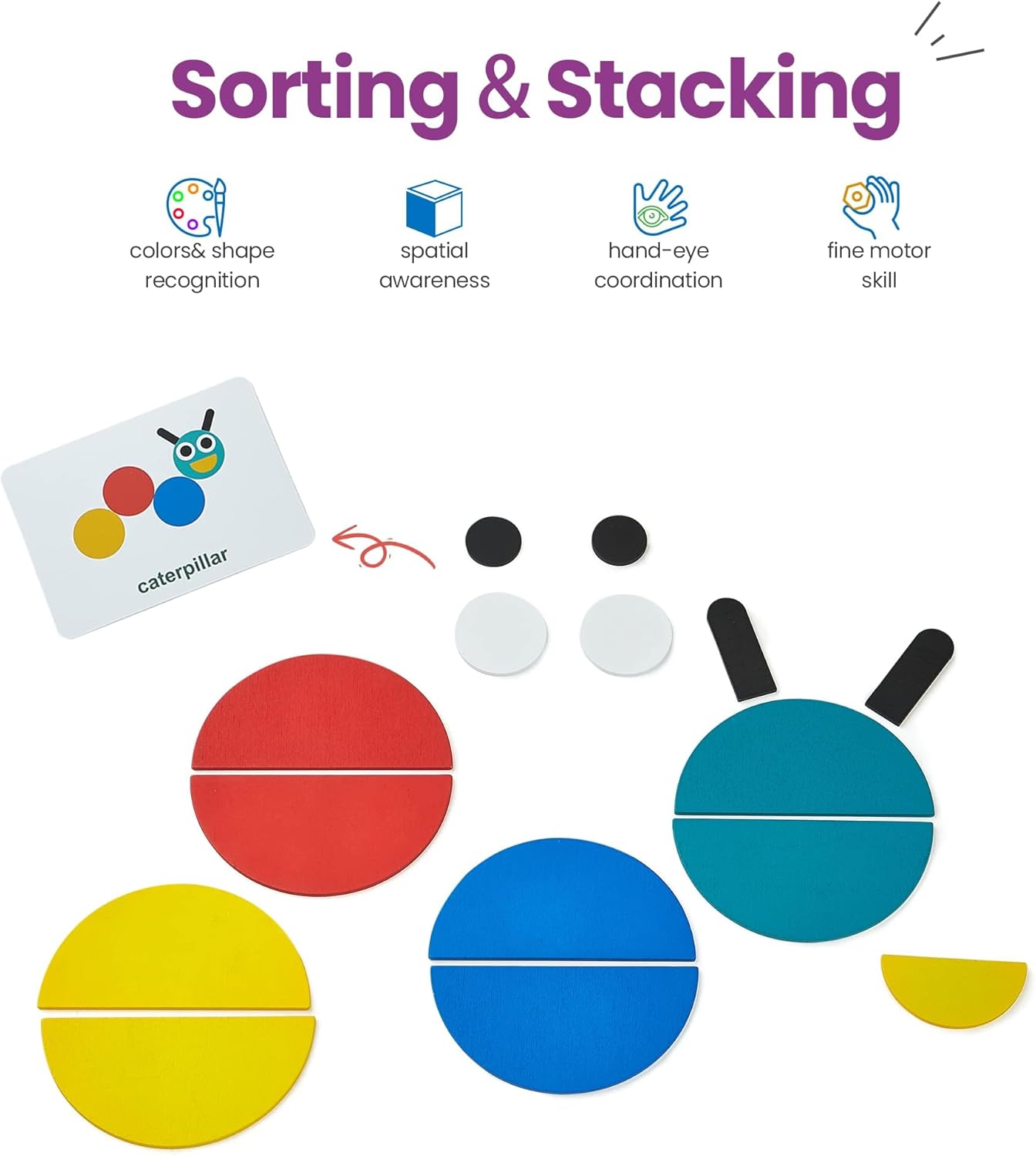 LiKee Open Ended Wooden Shape Puzzles (36 Blocks&60 Cards) for Toddlers 3+ Years Old, Montessori Development Toys Preschool Education Activity Travel Toy Board Games for Kids 4-8 Yrs