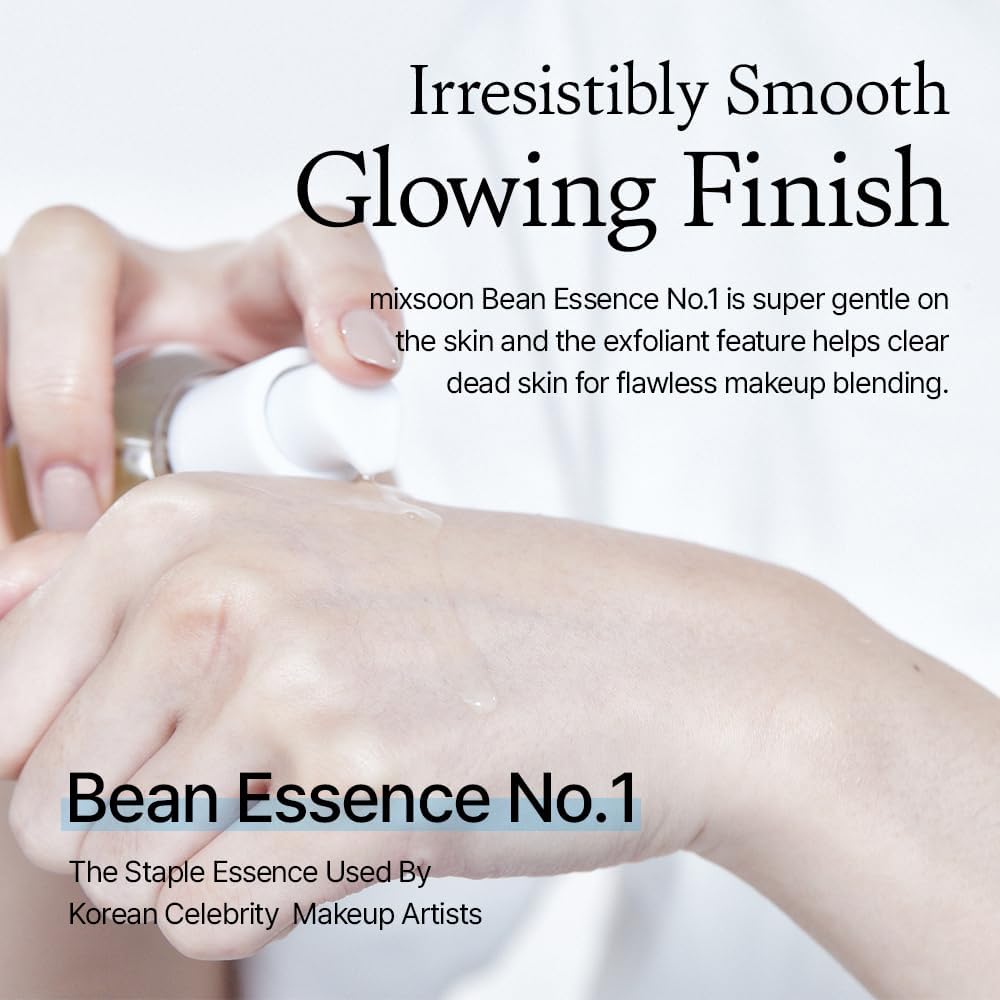 mixsoon Bean Essence-Exfoliating, Hydrating, Fermented Bean Extract, Gentle Formula for Smooth Skin 30ml / 1.01 fl.oz. Korean Glass Skin Care