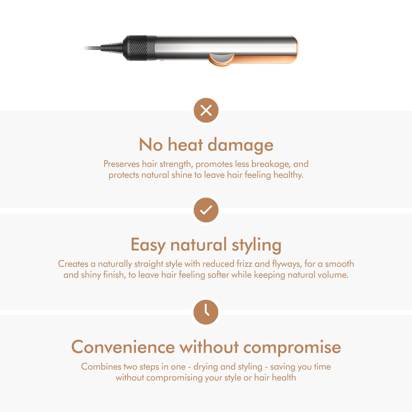 Dyson Airstrait™ Straightener, Wet to Dry Hair Straightener, No Heat Damage, No hot Plates, All Hair Types