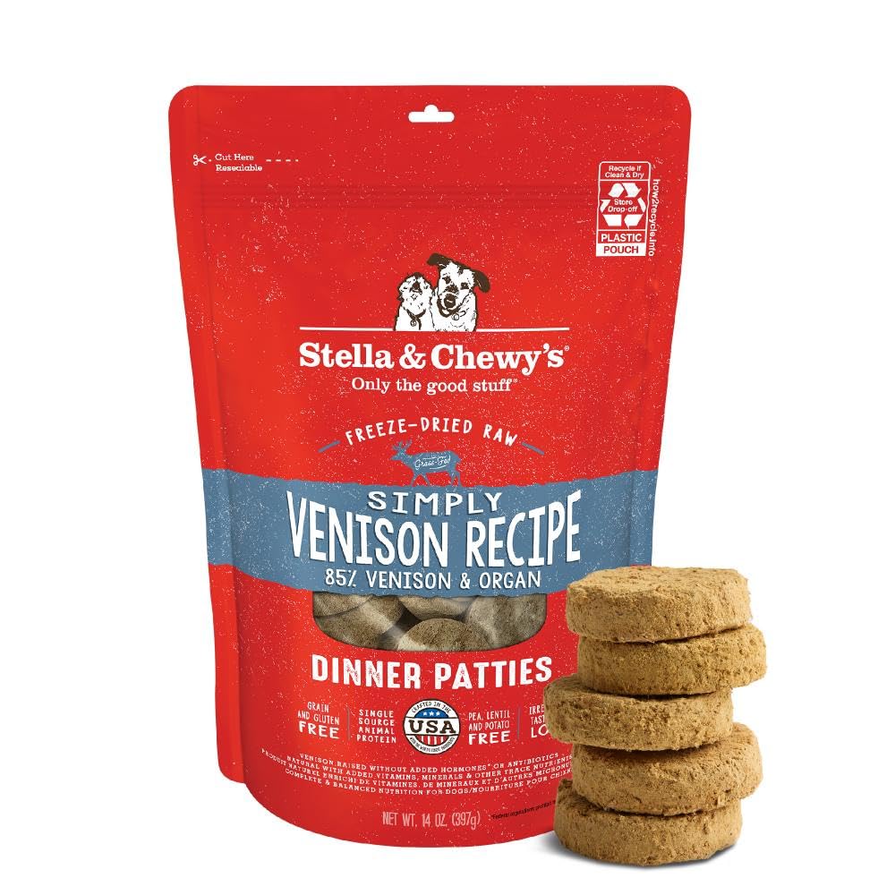 Stella & Chewy's Freeze-Dried Raw Dinner Patties - Dandy Lamb Recipe - High Protein Grain-Free Puppy & Dog Food - Perfect For Picky Eaters - 5.5 oz