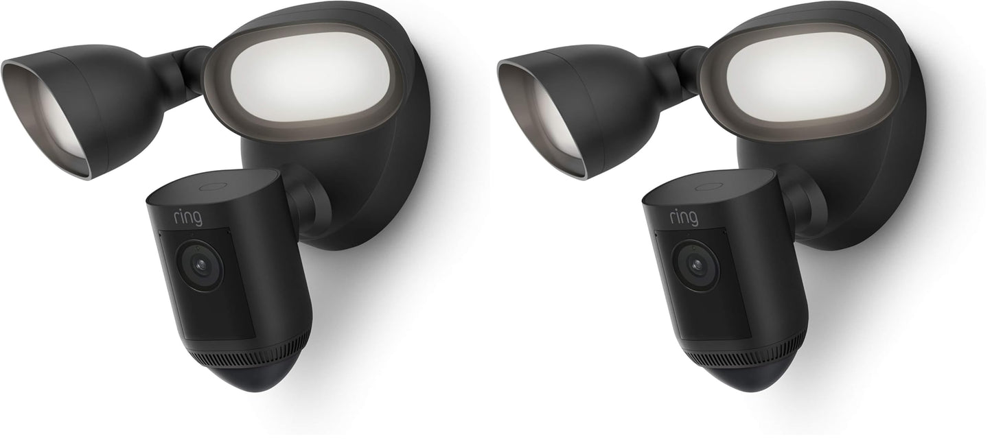 Ring Floodlight Cam Wired Pro with Bird’s Eye View and 3D Motion Detection, White