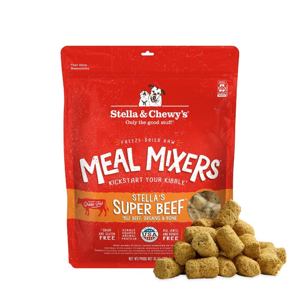 Stella & Chewy's Freeze-Dried Raw Chicken Meal Mixers- Dog Food Topper and Mixer - Made with 95% Cage-Free Chicken, Organs & Bone - Perfect for Picky Eaters - Grain-Free - 3.5oz