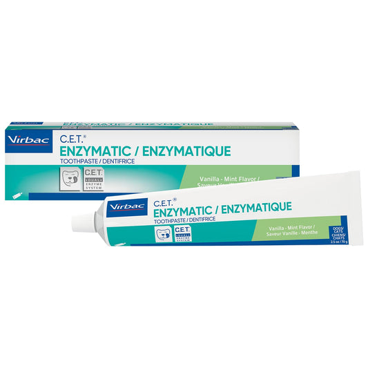 Virbac C.E.T. Enzymatic Toothpaste, Eliminates Bad Breath by Removing Plaque & Tartar Buildup, Best Pet Dental Care Toothpaste, Poultry Flavor, 2.5 oz tube