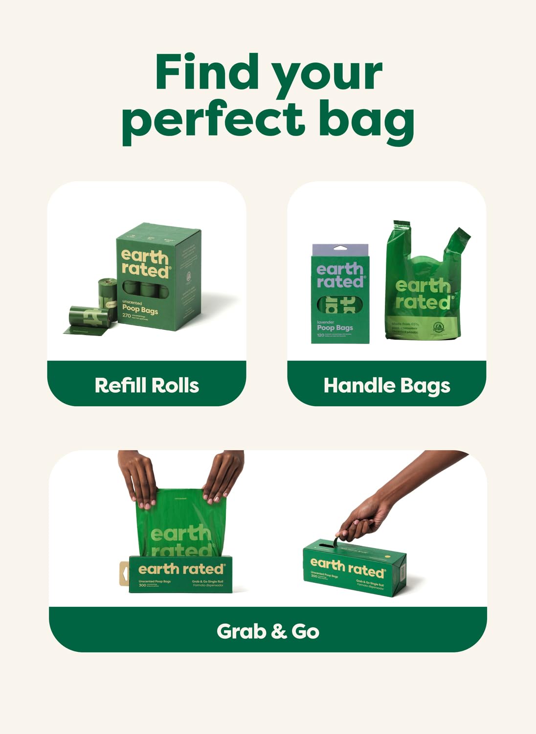 Earth Rated Poop Bags for Dogs, Guaranteed Leak Proof and Extra Thick Waste Bag Refill Rolls, Lavender Scented, 270 Bags