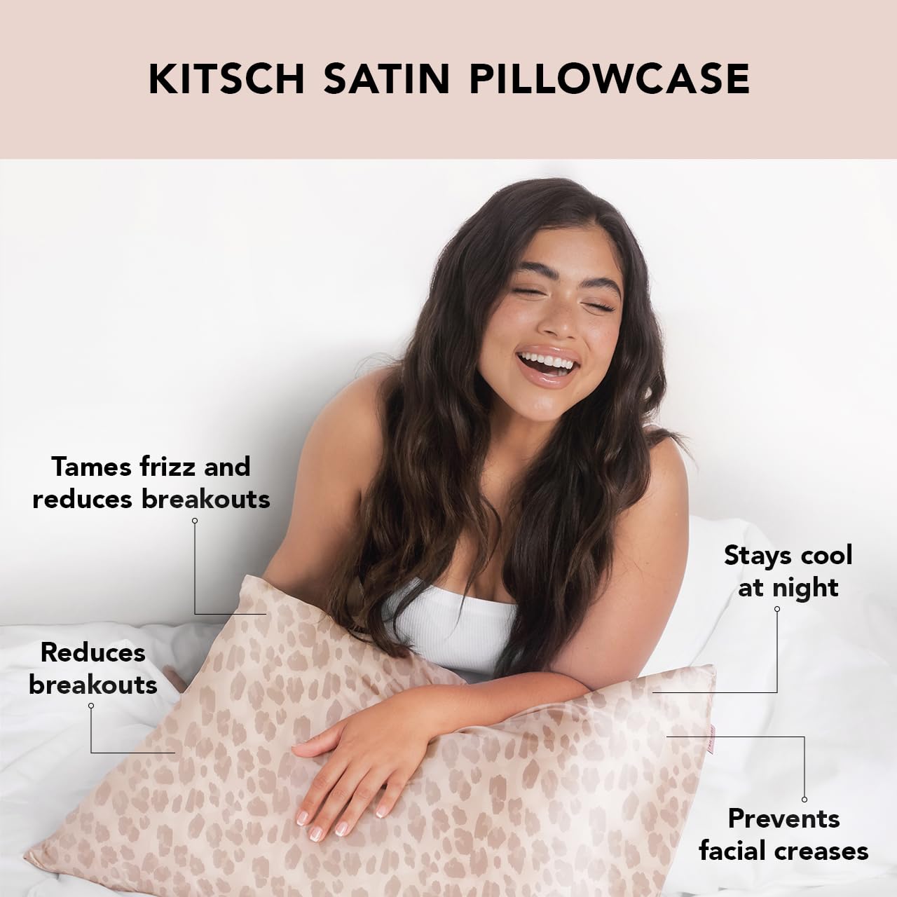 Kitsch Satin Pillowcase, Softer Than Silk Pillow Cases Queen, Cooling Pillow Covers, Satin Pillowcase w/Zipper for Hair, Skin & Quality Sleep, Wrinkle-Free & Smooth, Queen Size 19"x26", Cherry Print