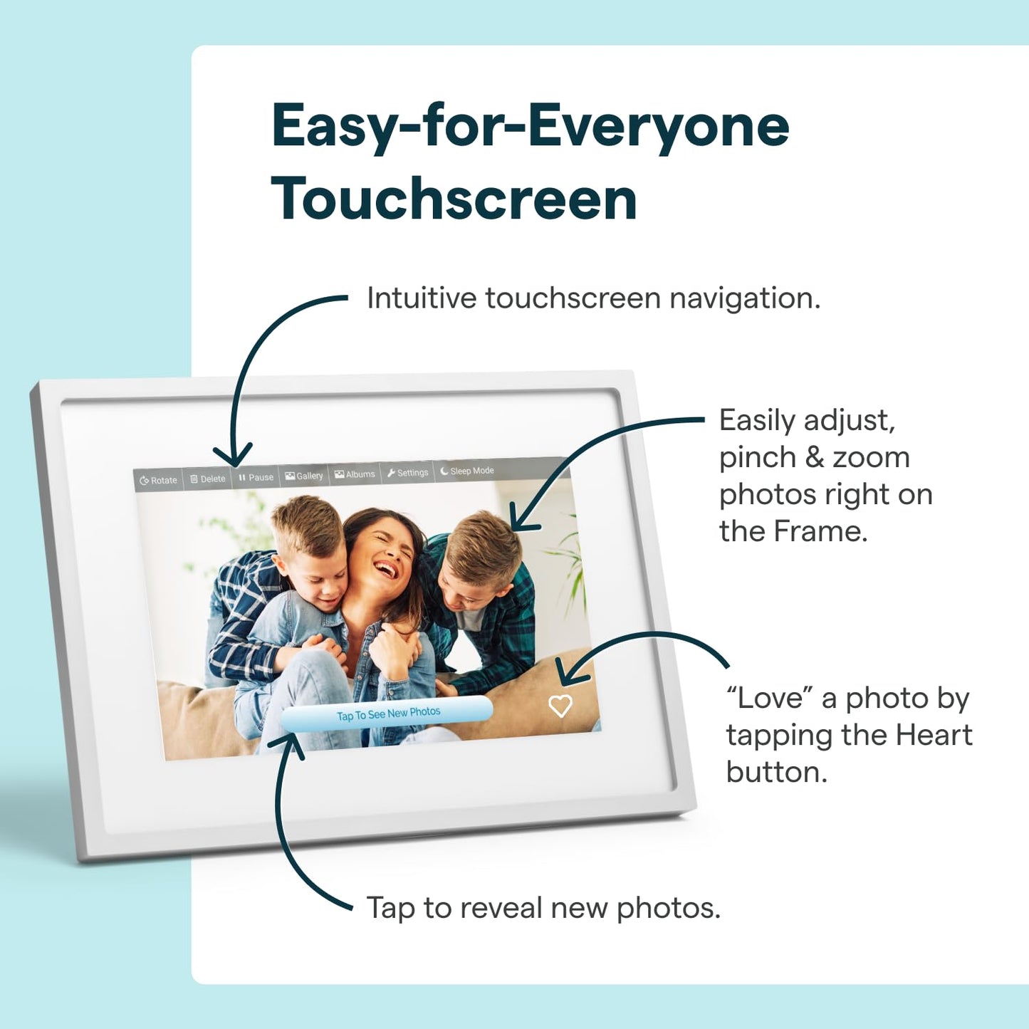 Skylight Frame – WiFi Digital Picture Frame Customer Support, Touch Screen Digital Photo Frame with Easy Setup, Photo Gifts for Parents and Grandparents - 10 Inch Black