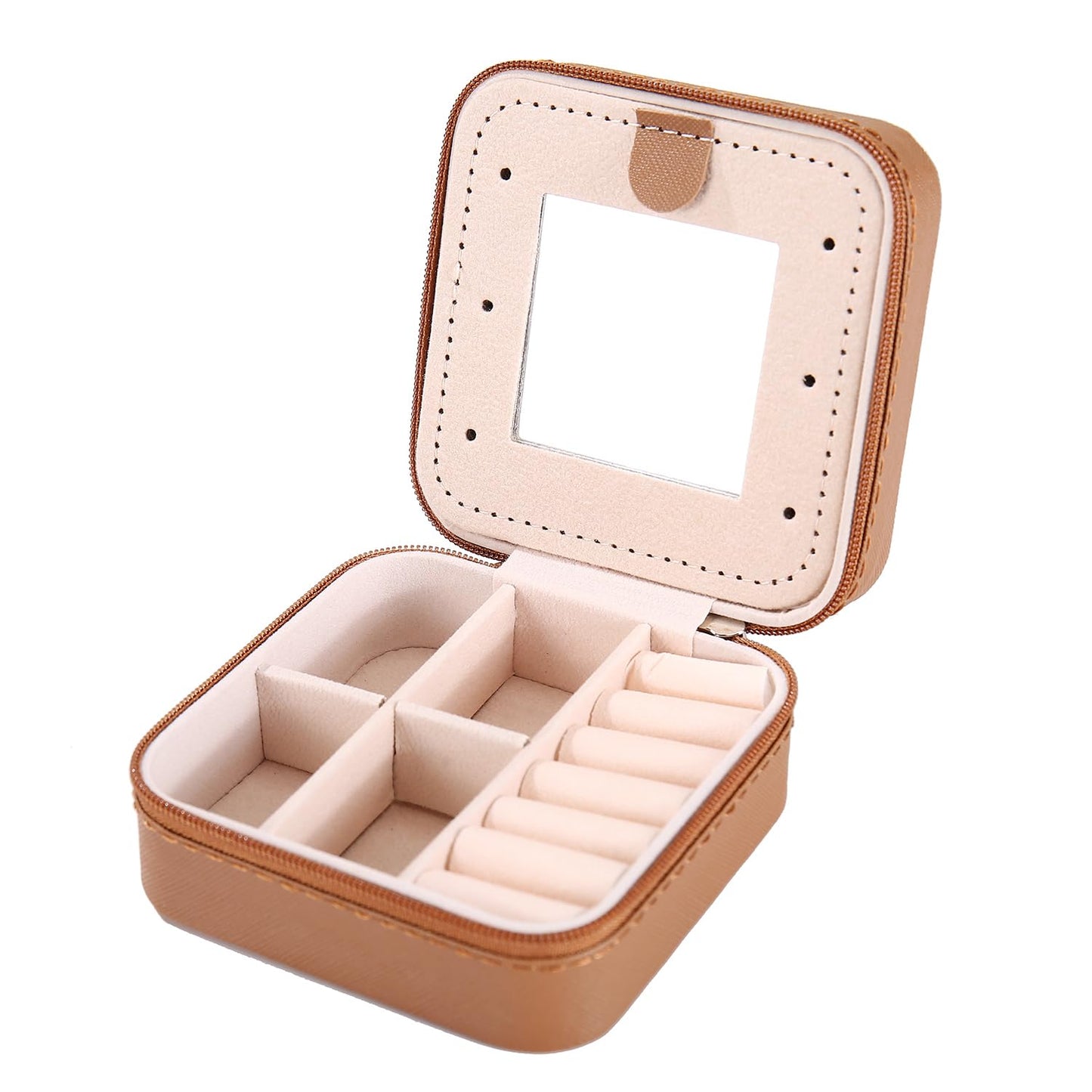 KElofoN Travel jewelry case Travel jewelry box Travel Jewelry Organizer Small box Gift for Girls Women with Mirror(Green)