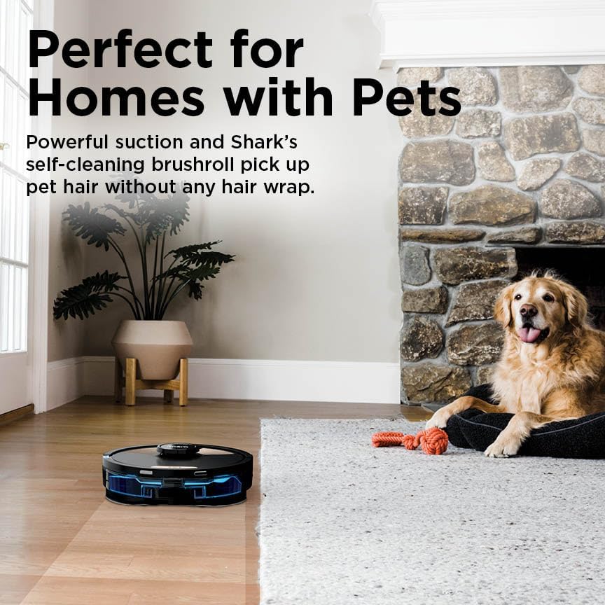 Shark Matrix Plus Robot Vacuum and Mop with Self-Empty HEPA Base, Sonic Mopping, Matrix Clean, Home Mapping, HEPA Bagless Self Empty Base, CleanEdge, for Pet Hair, UR2650WS