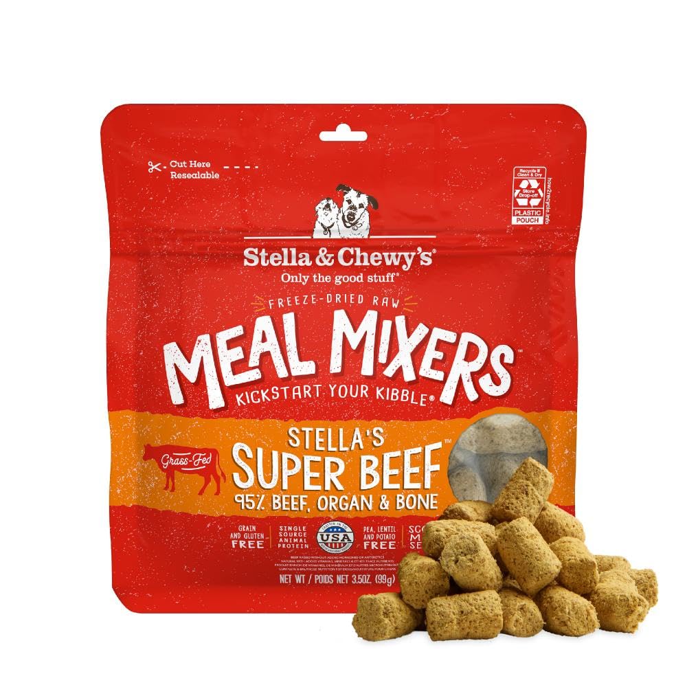 Stella & Chewy's Freeze-Dried Raw Chicken Meal Mixers- Dog Food Topper and Mixer - Made with 95% Cage-Free Chicken, Organs & Bone - Perfect for Picky Eaters - Grain-Free - 3.5oz