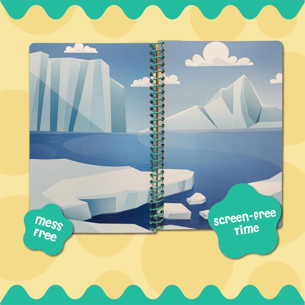 Stick4Ever Jelly Sticker Book - for Kids - Waterproof, Easy to Clean Reusable Sticker Book for Toddlers- Reusable Road Trip Activities for Kids - Stocking Stuffers for Toddlers (Forest)