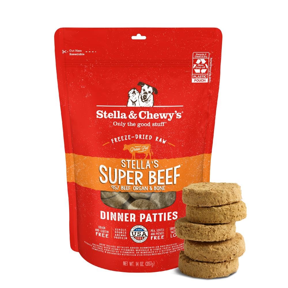 Stella & Chewy's Freeze-Dried Raw Dinner Patties - Dandy Lamb Recipe - High Protein Grain-Free Puppy & Dog Food - Perfect For Picky Eaters - 5.5 oz