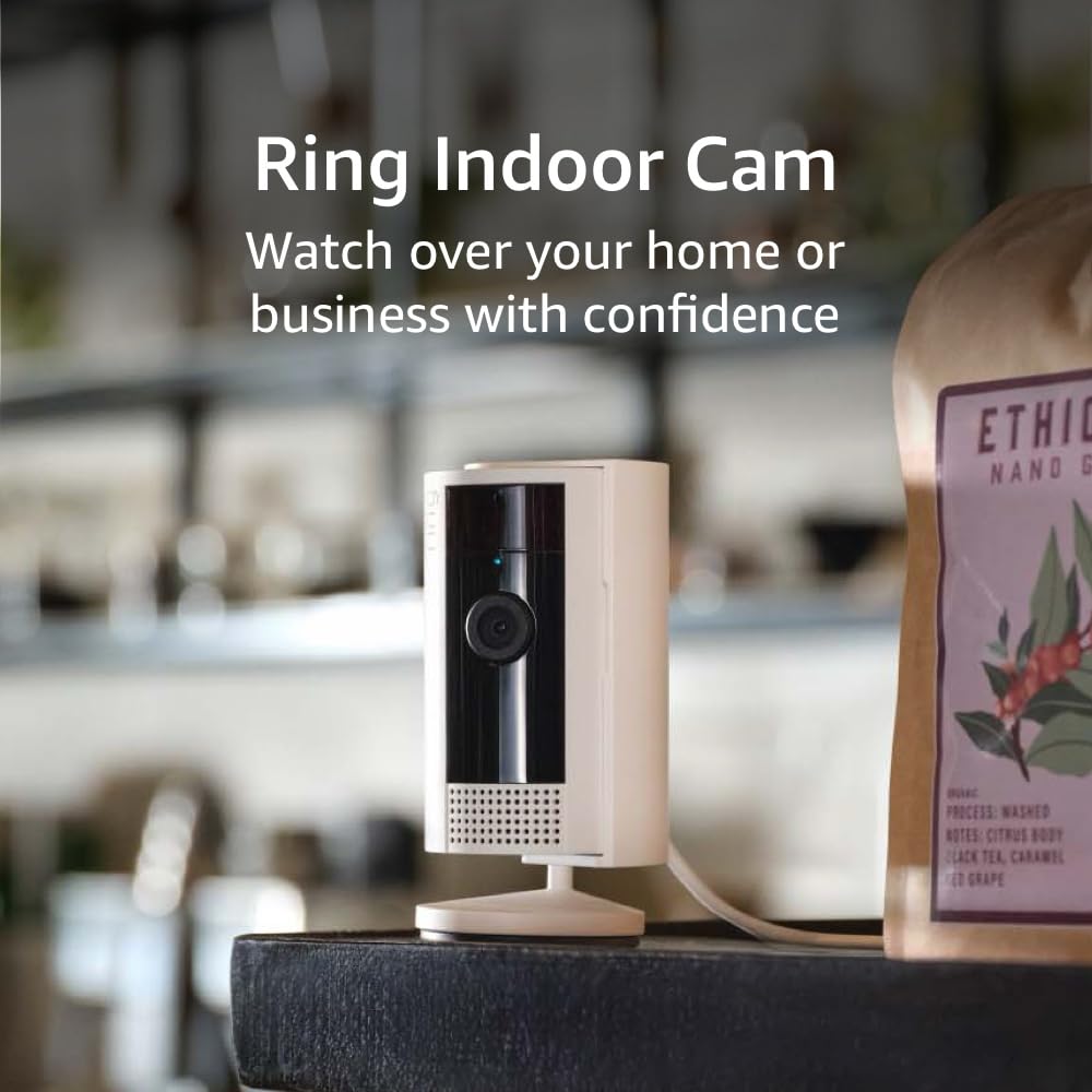 Ring Indoor Cam — Home or business security in 1080p HD video, White