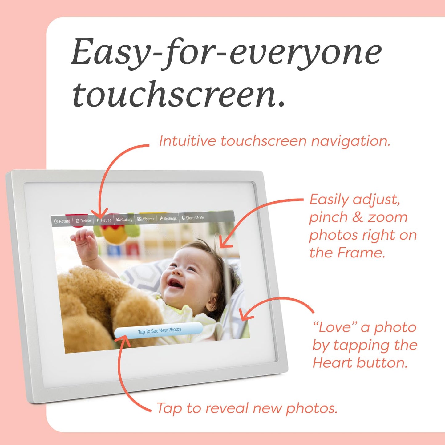 Skylight Frame – WiFi Digital Picture Frame Customer Support, Touch Screen Digital Photo Frame with Easy Setup, Photo Gifts for Parents and Grandparents - 10 Inch Black