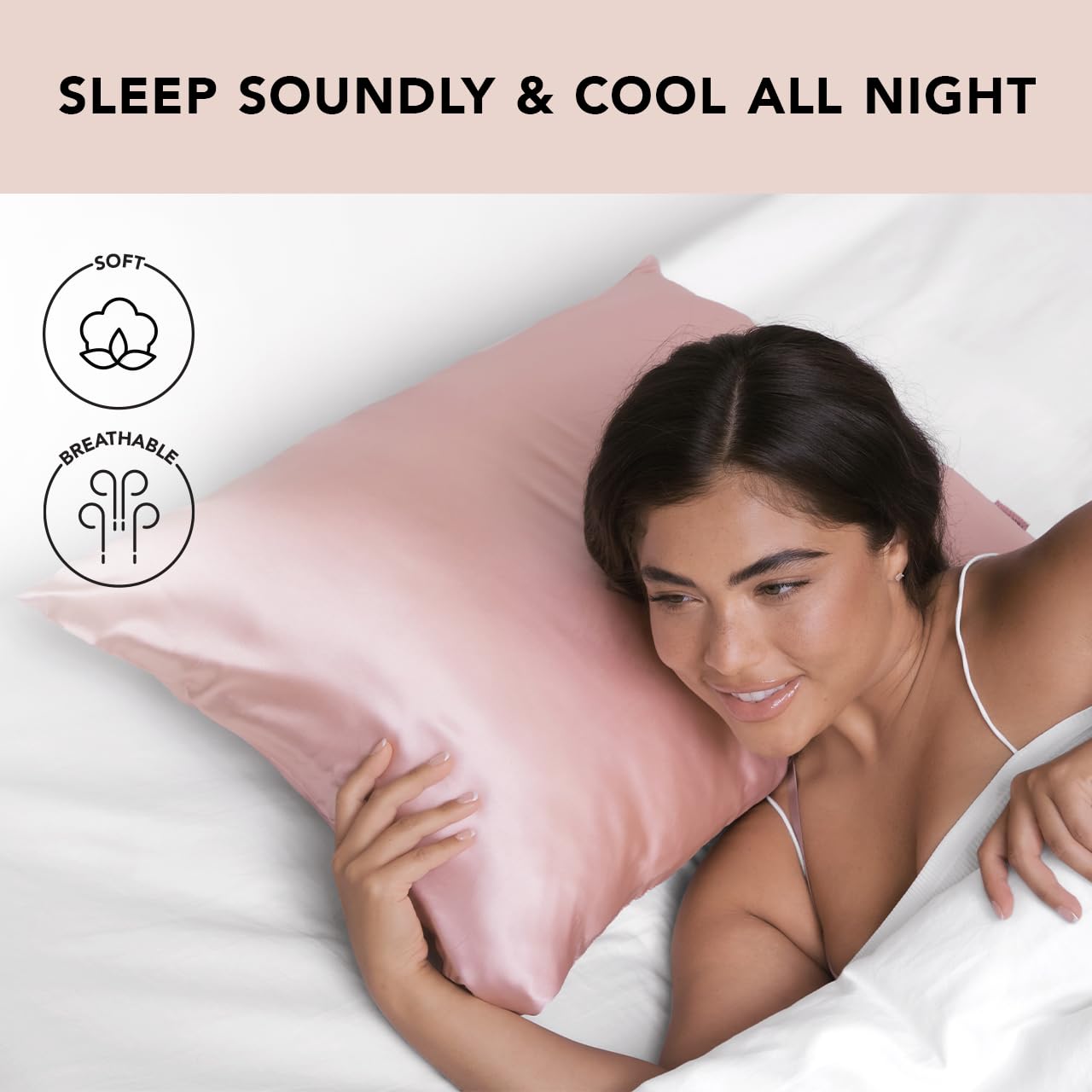 Kitsch Satin Pillowcase, Softer Than Silk Pillow Cases Queen, Cooling Pillow Covers, Satin Pillowcase w/Zipper for Hair, Skin & Quality Sleep, Wrinkle-Free & Smooth, Queen Size 19"x26", Cherry Print