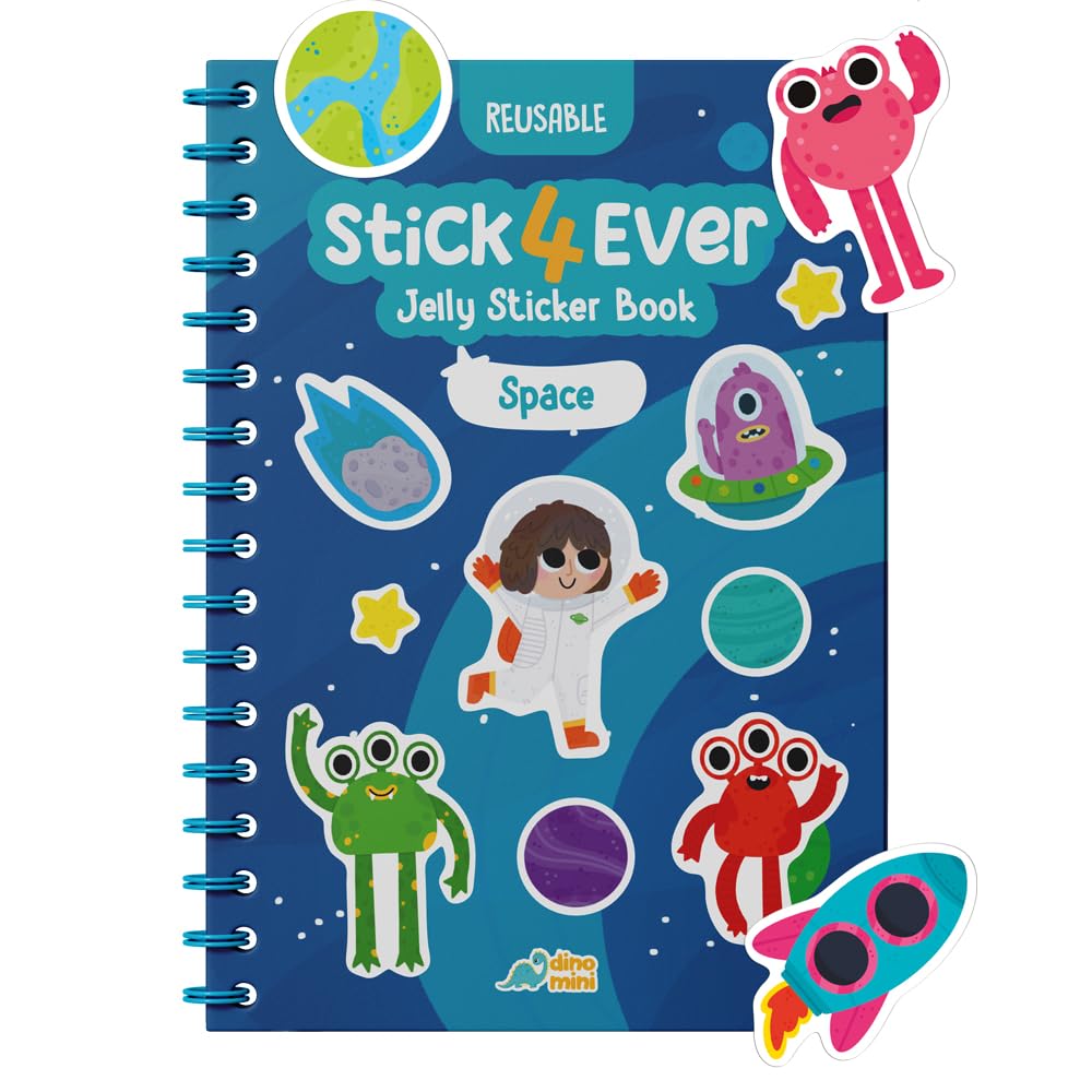Stick4Ever Jelly Sticker Book - for Kids - Waterproof, Easy to Clean Reusable Sticker Book for Toddlers- Reusable Road Trip Activities for Kids - Stocking Stuffers for Toddlers (Forest)