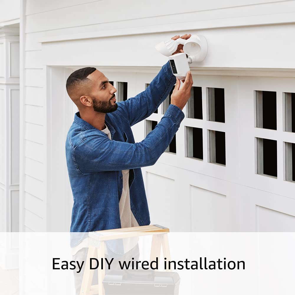 Ring Floodlight Cam Wired Plus — Outdoor home or business security with motion-activated 1080p HD video and floodlights, (2021 release) White