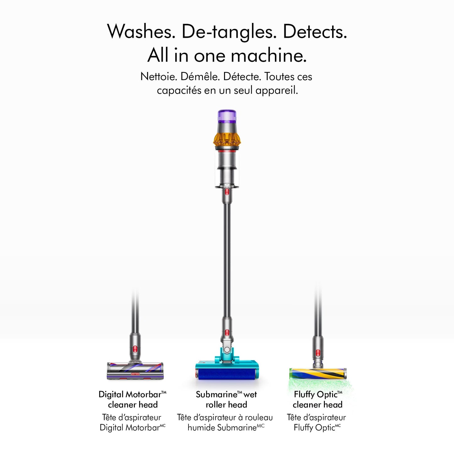Dyson V15 Detect Plus Cordless Vacuum, Illumination Reveals dust, 240AW, 3 Power Modes, Up to 60 Minutes,² Deep Cleans Hard Floors and Carpets, Detangles pet Hair, Converts to Handheld