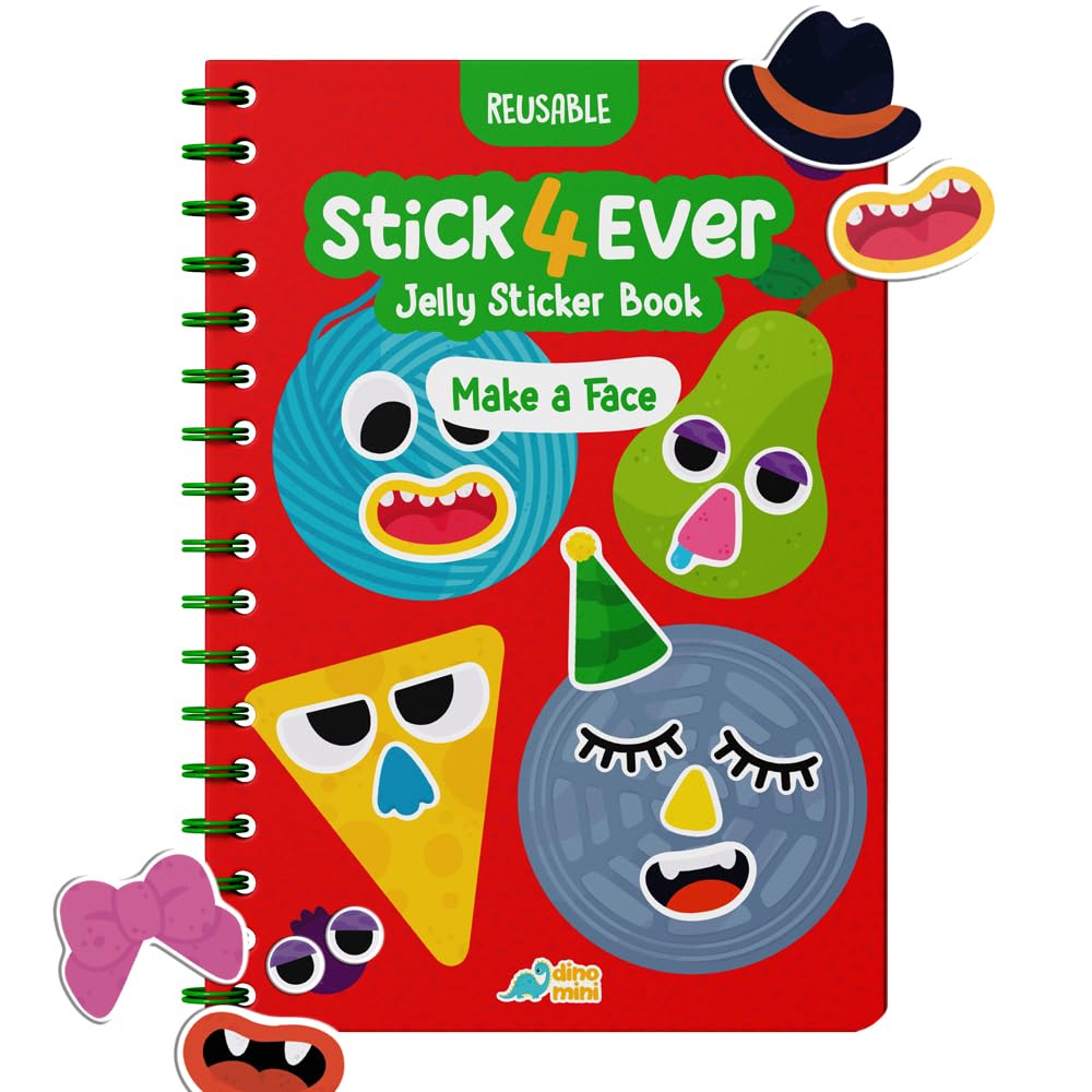 Stick4Ever Jelly Sticker Book - for Kids - Waterproof, Easy to Clean Reusable Sticker Book for Toddlers- Reusable Road Trip Activities for Kids - Stocking Stuffers for Toddlers (Forest)