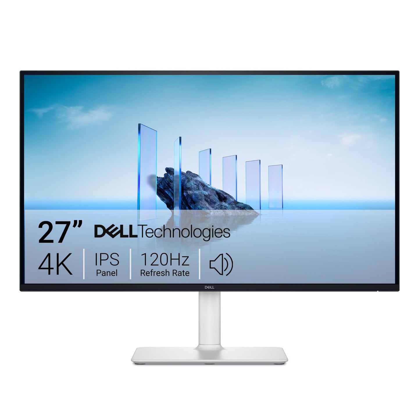 Dell 27 Plus 4K USB-C Monitor - S2725QC - 27-inch 4K (3840 x 2160) 120Hz 16:9 Display, AMD FreeSync Premium, sRGB 99%, Integrated Speakers, 1500:1 Contrast Ratio, Comfortview Plus - Ash White