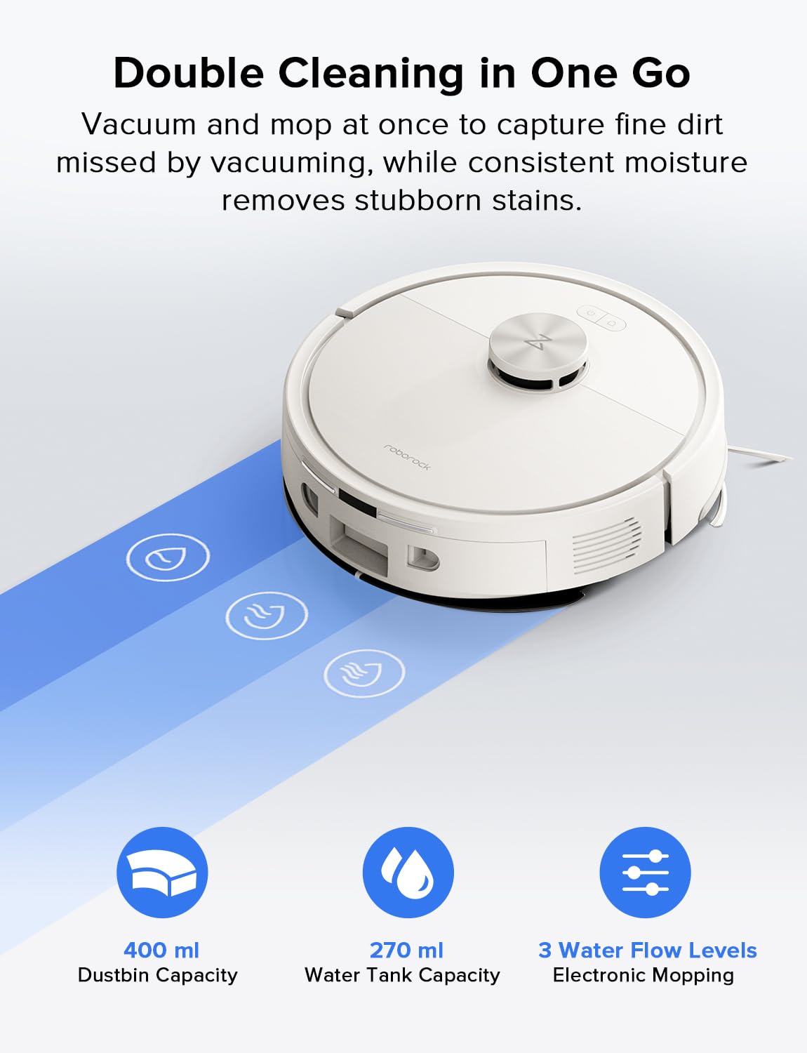 roborock Q10 S5+ Robot Vacuum and Mop, 10,000Pa Suction, Upgraded from Q8 max+, 70 Days Self-Emptying, Obstacle Avoidance, Sonic Mopping, Dual Anti-Tangle Design, Auto Mop Lifting, Ideal for Pet Hair