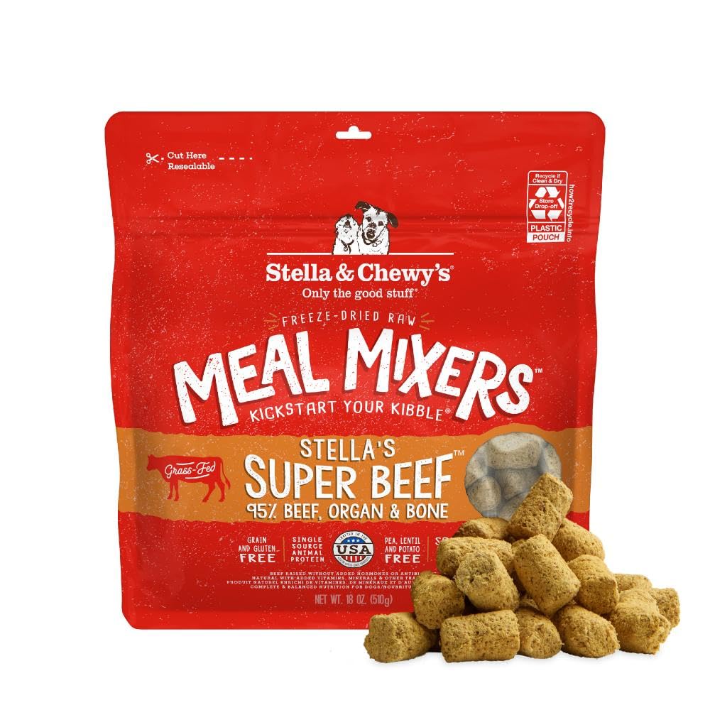 Stella & Chewy's Freeze-Dried Raw Chicken Meal Mixers- Dog Food Topper and Mixer - Made with 95% Cage-Free Chicken, Organs & Bone - Perfect for Picky Eaters - Grain-Free - 3.5oz