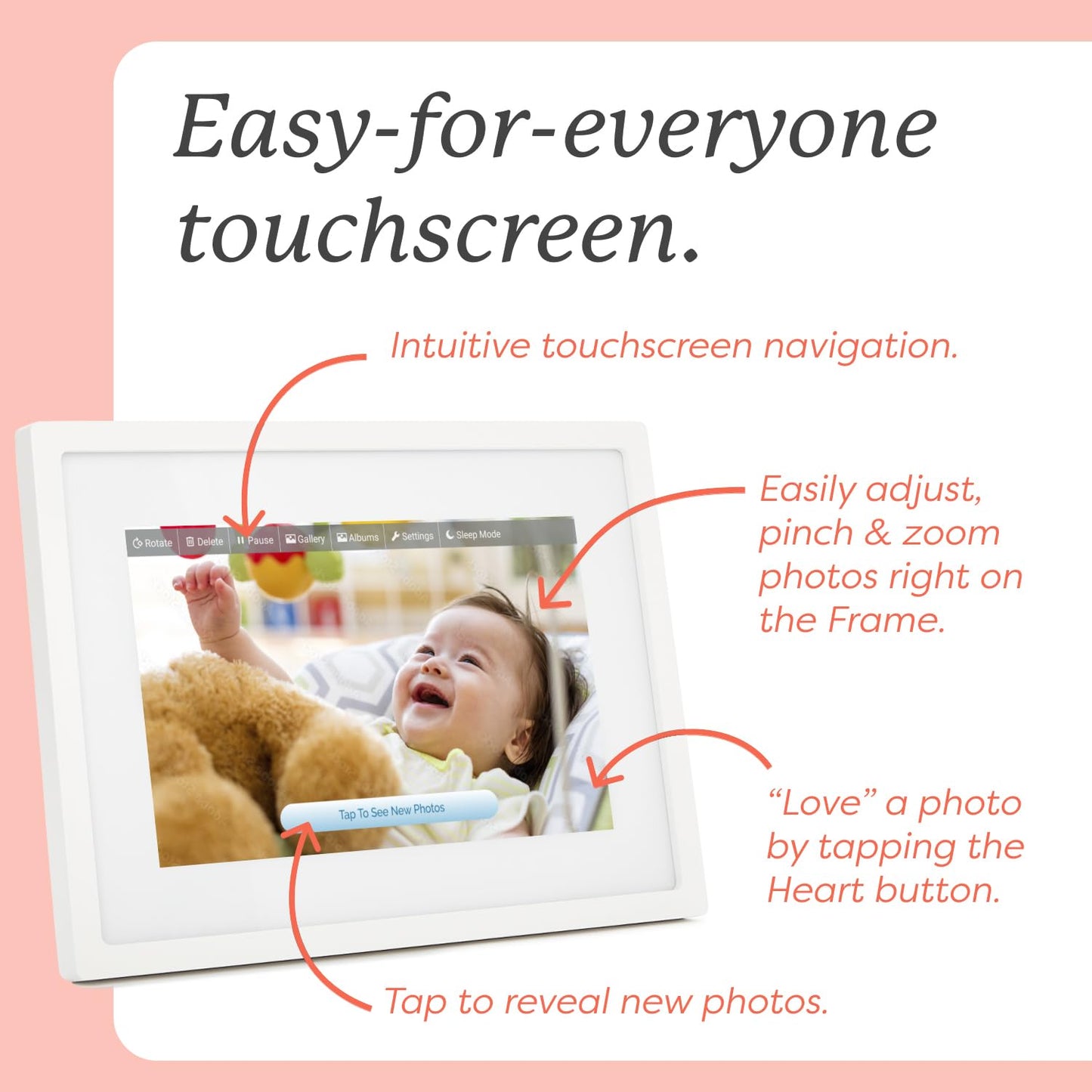 Skylight Frame – WiFi Digital Picture Frame Customer Support, Touch Screen Digital Photo Frame with Easy Setup, Photo Gifts for Parents and Grandparents - 10 Inch Black