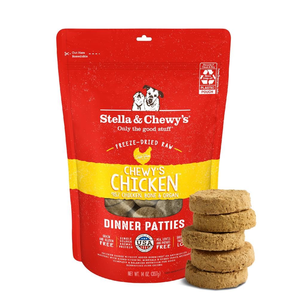 Stella & Chewy's Freeze-Dried Raw Dinner Patties - Dandy Lamb Recipe - High Protein Grain-Free Puppy & Dog Food - Perfect For Picky Eaters - 5.5 oz