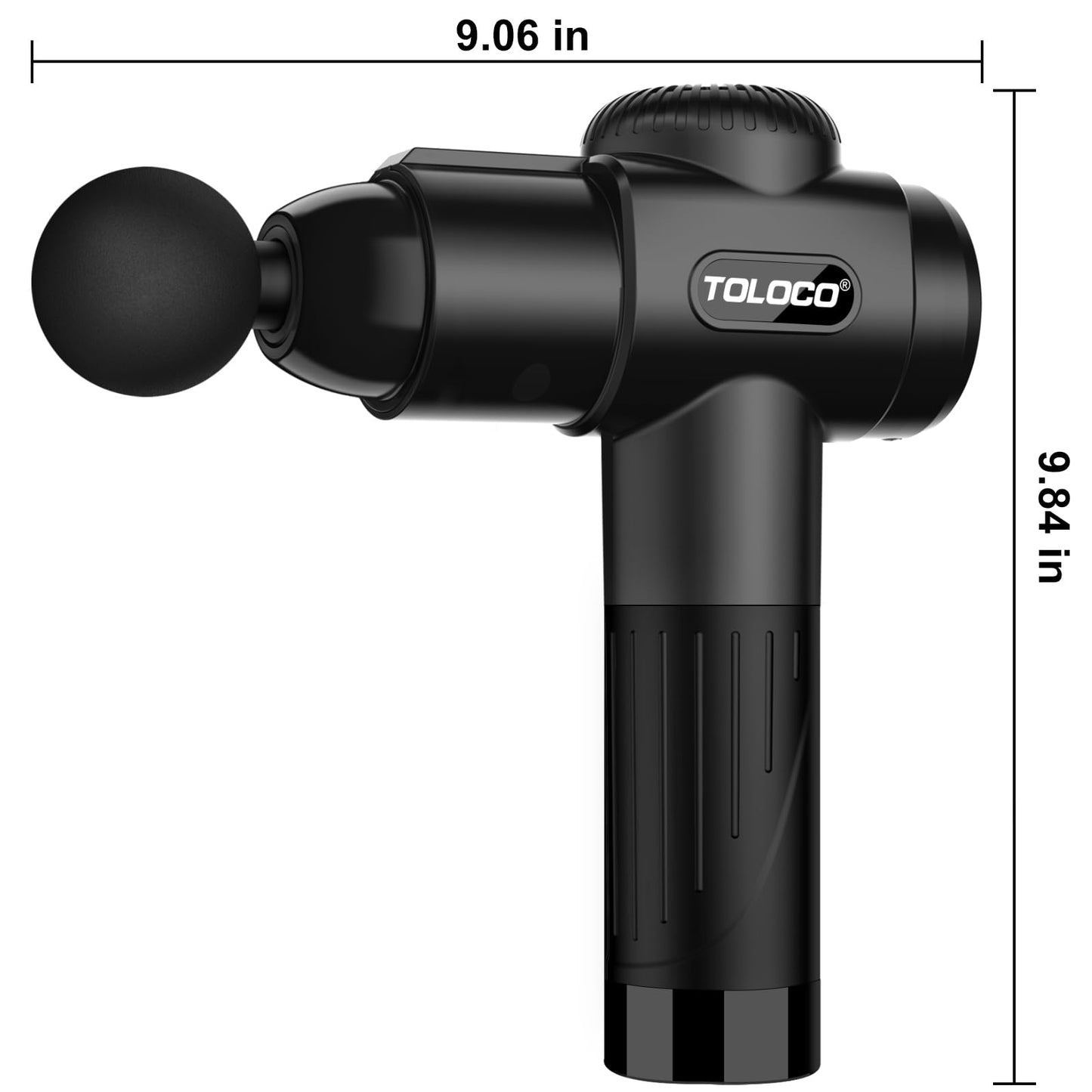 TOLOCO Massage Gun, Deep Tissue Back Massage for Athletes for Pain Relief, Percussion Massager with 10 Massages Heads & Silent Brushless Motor, Christmas Gifts for Women, Men, Black