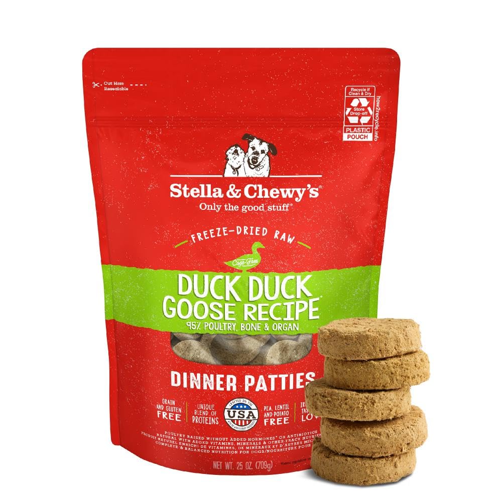 Stella & Chewy's Freeze-Dried Raw Dinner Patties - Dandy Lamb Recipe - High Protein Grain-Free Puppy & Dog Food - Perfect For Picky Eaters - 5.5 oz