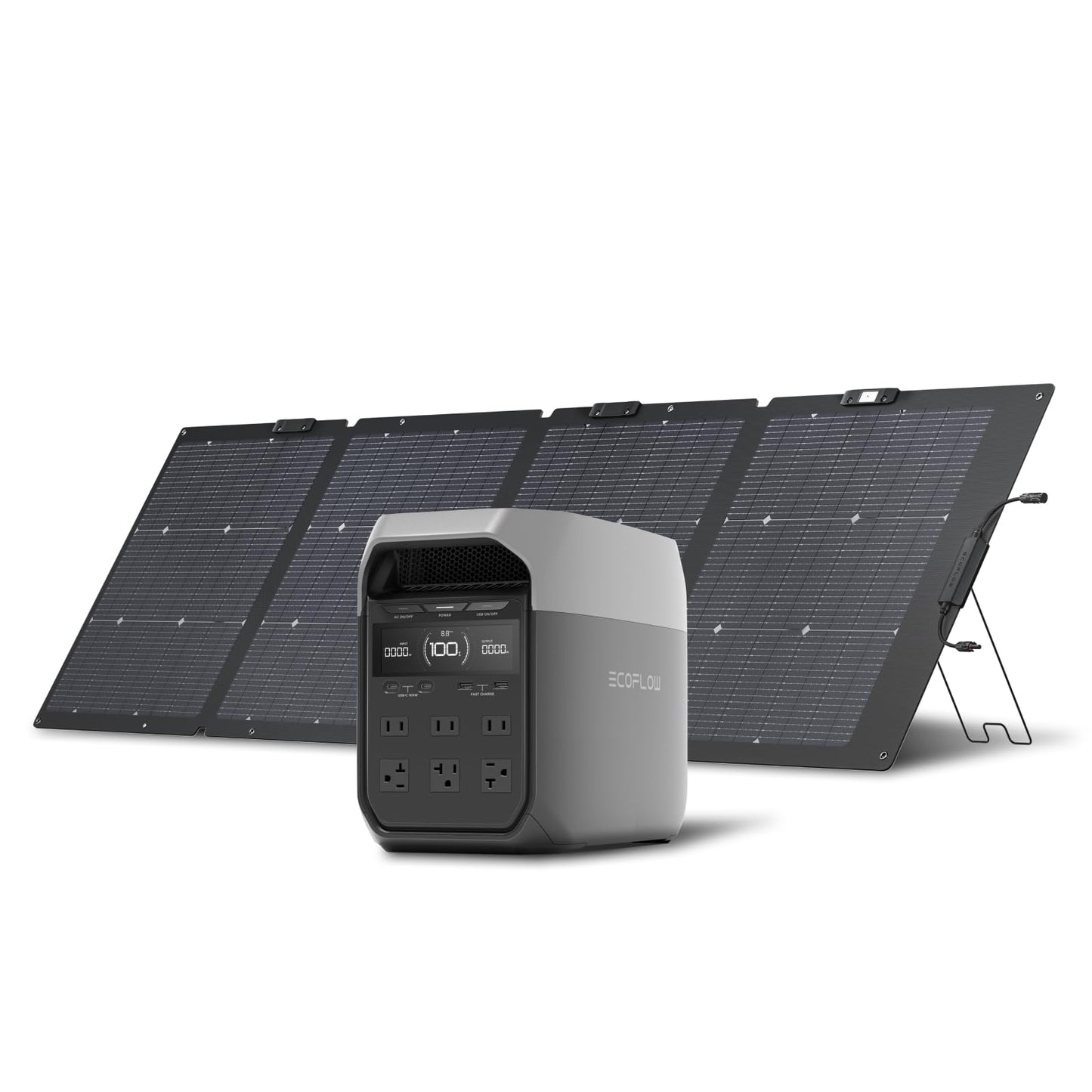 EF ECOFLOW Portable Power Station DELTA 2, 1024Wh LiFePO4 (LFP) Battery, 1800W AC/100W USB-C Output, Solar Generator(Solar Panel Optional) for Home Backup Power, Camping & RVs