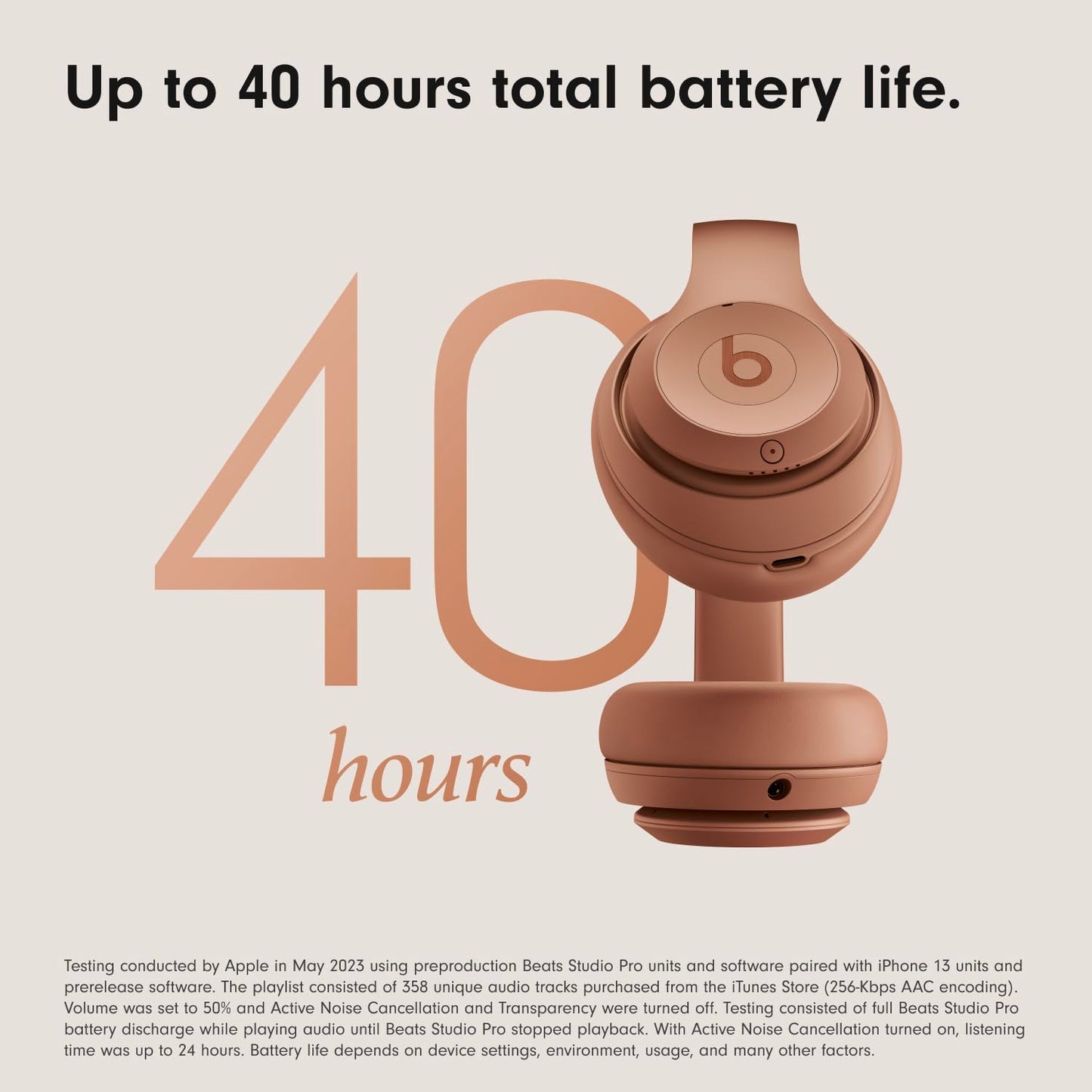 Beats Studio Pro - Premium Wireless Over-Ear Headphones- Up to 40-Hour Battery Life, Active Noise Cancelling, USB-C Lossless Audio, Apple & Android Compatible - Amazon Exclusive Sand Gray