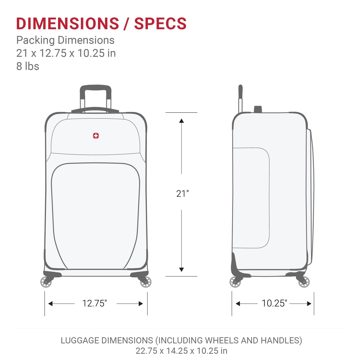 SwissGear Sion Softside Expandable Luggage – Medium Checked Suitcase with 360 Degree Wheels & Retractable Handle – 25 Inch, Perfect for 1-7 Night Trips – Blue