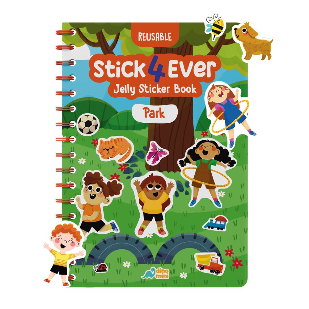 Stick4Ever Jelly Sticker Book - for Kids - Waterproof, Easy to Clean Reusable Sticker Book for Toddlers- Reusable Road Trip Activities for Kids - Stocking Stuffers for Toddlers (Forest)