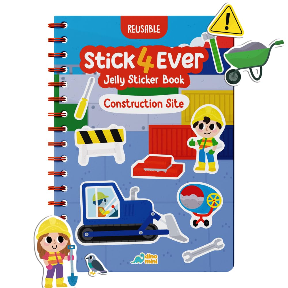 Stick4Ever Jelly Sticker Book - for Kids - Waterproof, Easy to Clean Reusable Sticker Book for Toddlers- Reusable Road Trip Activities for Kids - Stocking Stuffers for Toddlers (Forest)
