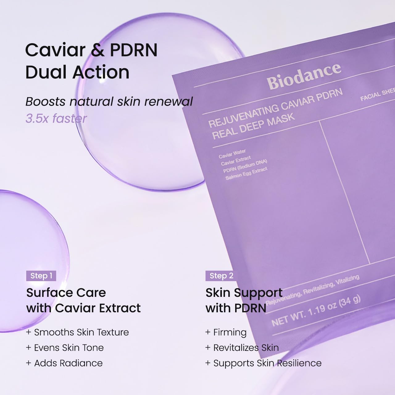 BIODANCE Bio-Collagen Real Deep Mask, Hydrating Overnight Hydrogel Mask, Pore Minimizing, Elasticity, Plumping Improvement, Korean Skincare, Stocking Stuffers for Teen Girls | 1.19oz(34g) x 4ea