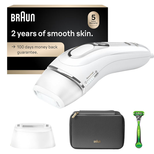 Braun IPL at Home Laser Hair Removal for Women and Men, Silk Expert Pro 5 PL5137 with Venus Swirl Razor, Permanent Visible Hair Reduction in Hair Regrowth for Body & Face, Corded, PL5137