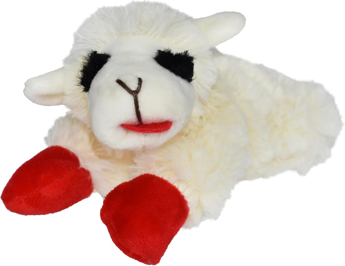 Multipet Lamb Chop Dog Plush Toy - Squeaky Toy for All Dogs - Extra Soft Plush - Stuffed Animal Dog Toy for Cuddling & Playing - Cute Pet Toy (6", Cream)
