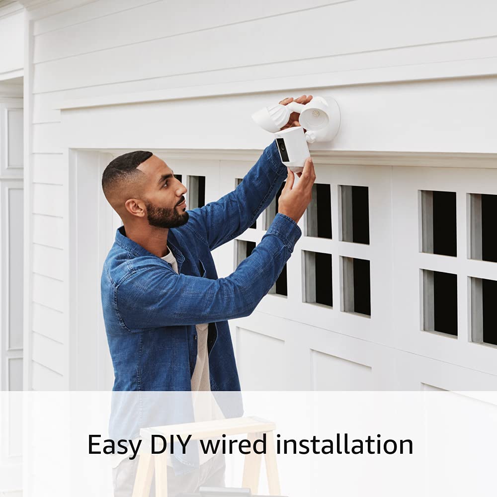 Ring Floodlight Cam Wired Plus — Outdoor home or business security with motion-activated 1080p HD video and floodlights, (2021 release) White