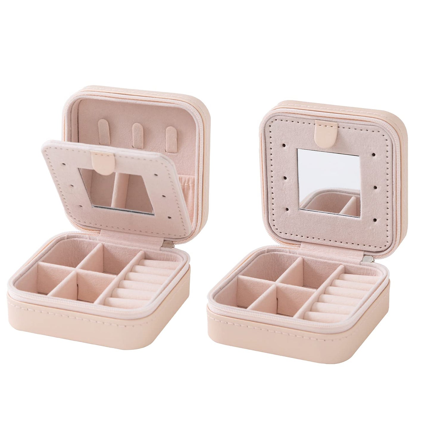 KElofoN Travel jewelry case Travel jewelry box Travel Jewelry Organizer Small box Gift for Girls Women with Mirror(Green)