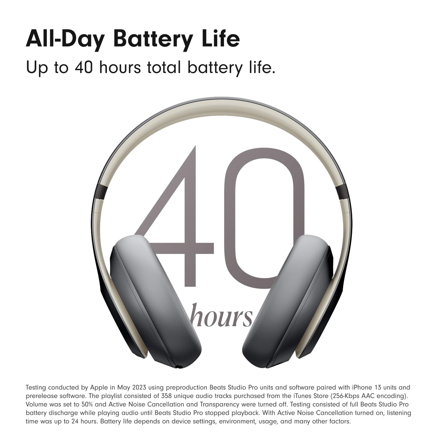 Beats Studio Pro - Premium Wireless Over-Ear Headphones- Up to 40-Hour Battery Life, Active Noise Cancelling, USB-C Lossless Audio, Apple & Android Compatible - Amazon Exclusive Sand Gray