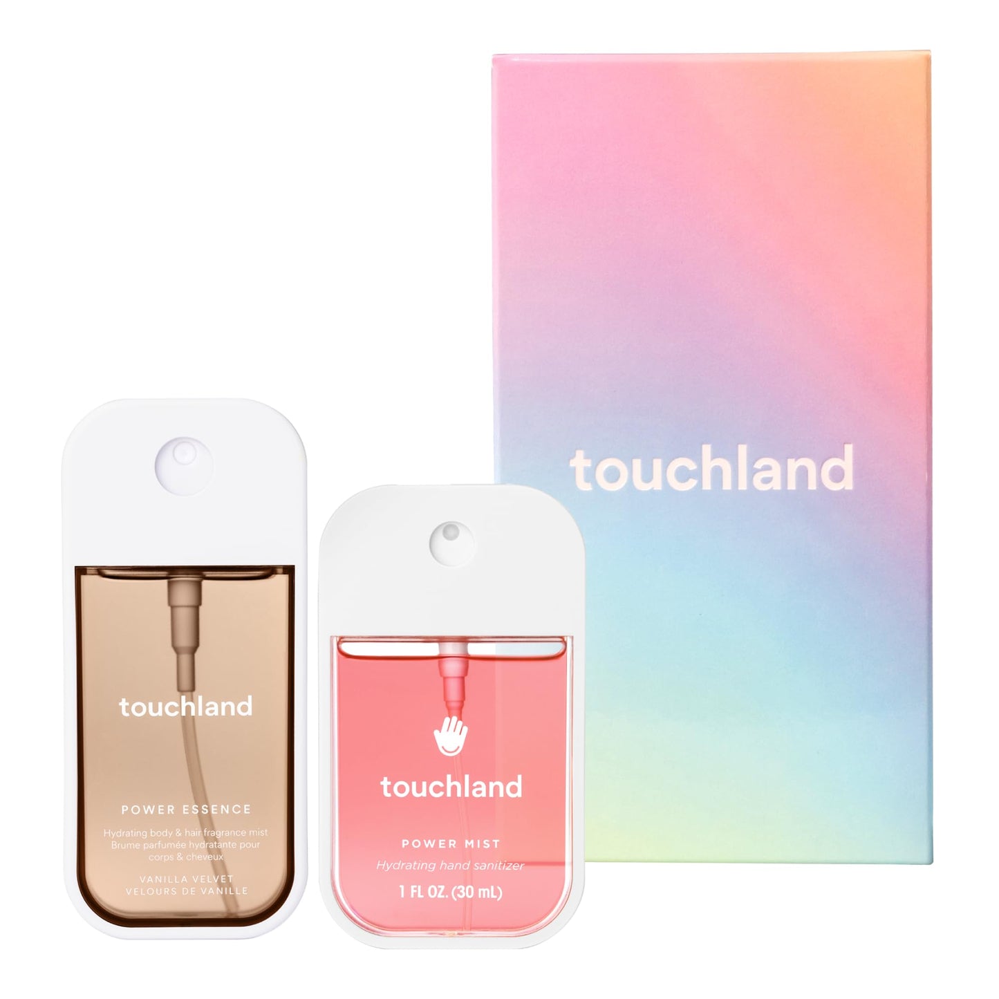 Touchland Special Edition Confetti Cake Mist + Frosted Sparkle Case Set, Scented & Stylish Hydrating Hand Sanitizer Spray Bundle, Travel Size, Dye Free, Amazon Exclusive