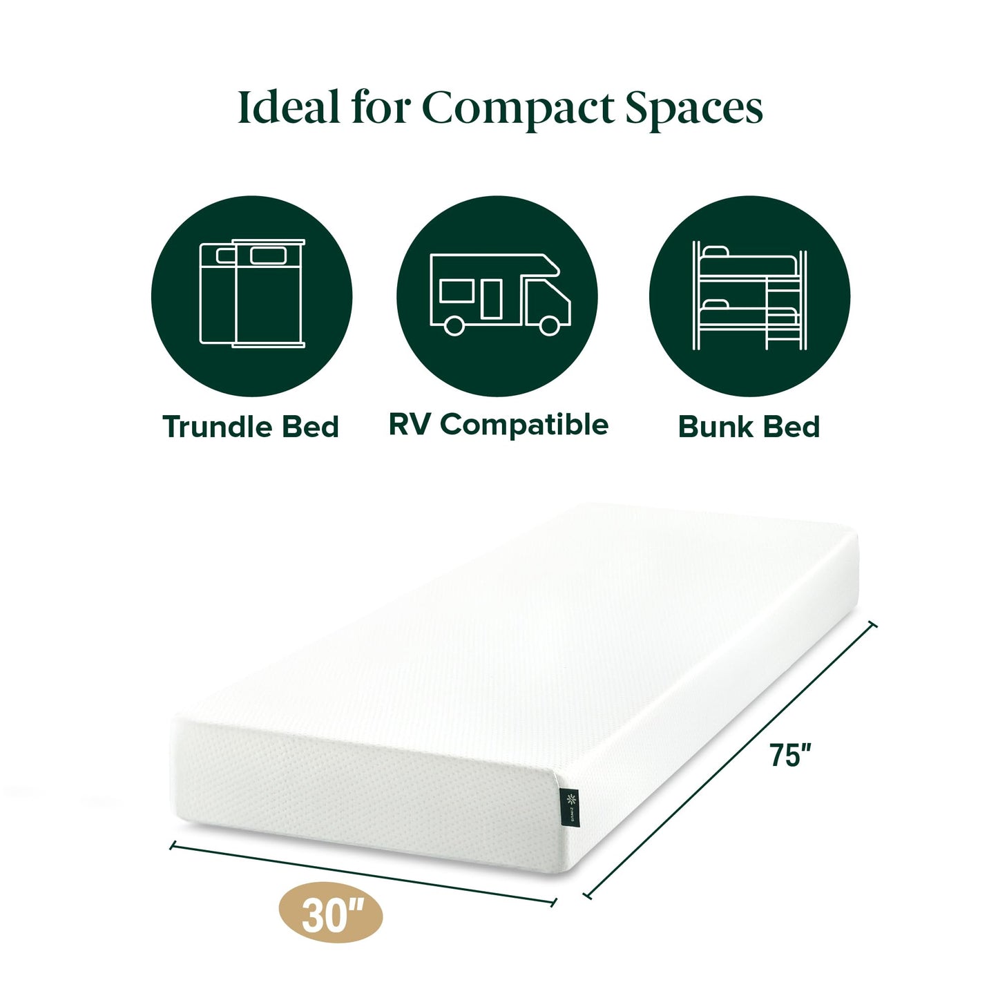 ZINUS 12 Inch King Green Tea Memory Foam Mattress [New Version], Fiberglass free, Medium Firm Feel, Zoned Pressure Relief, Certified Safe Foams & Fabric, Mattress in A Box