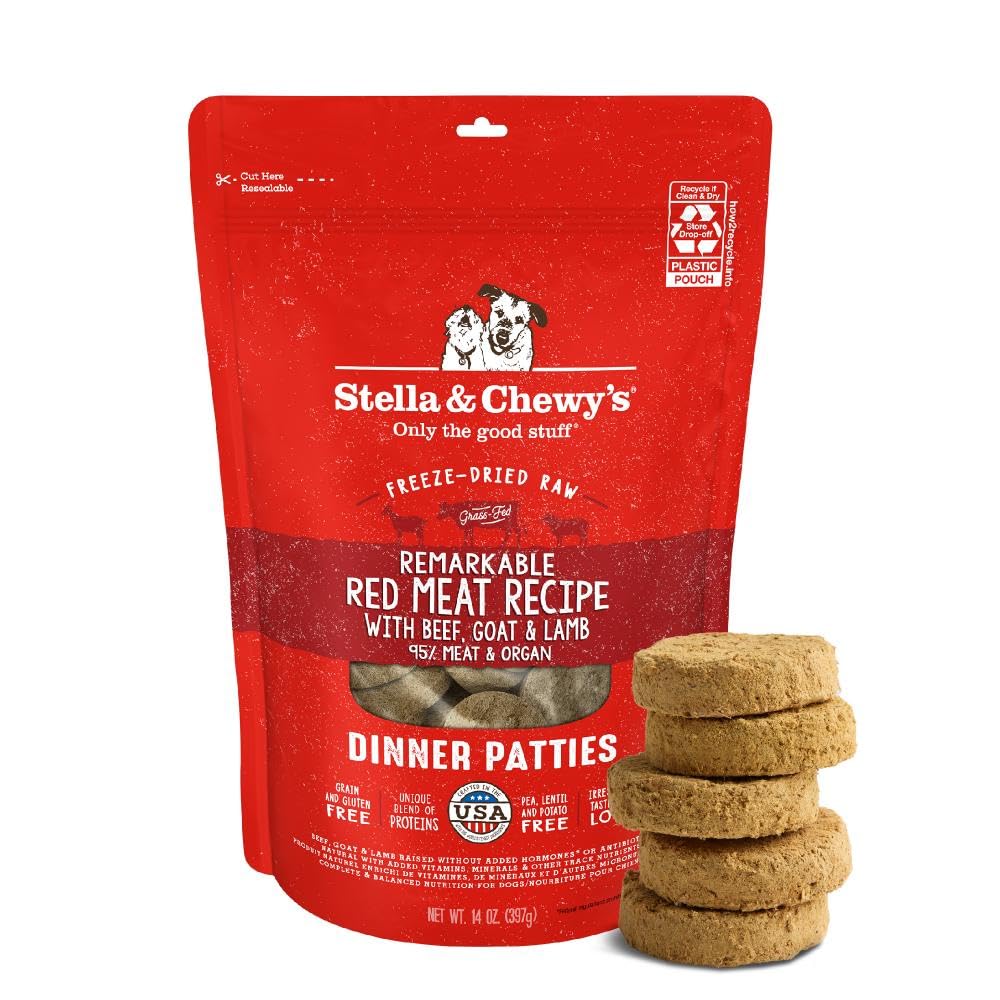 Stella & Chewy's Freeze-Dried Raw Dinner Patties - Dandy Lamb Recipe - High Protein Grain-Free Puppy & Dog Food - Perfect For Picky Eaters - 5.5 oz