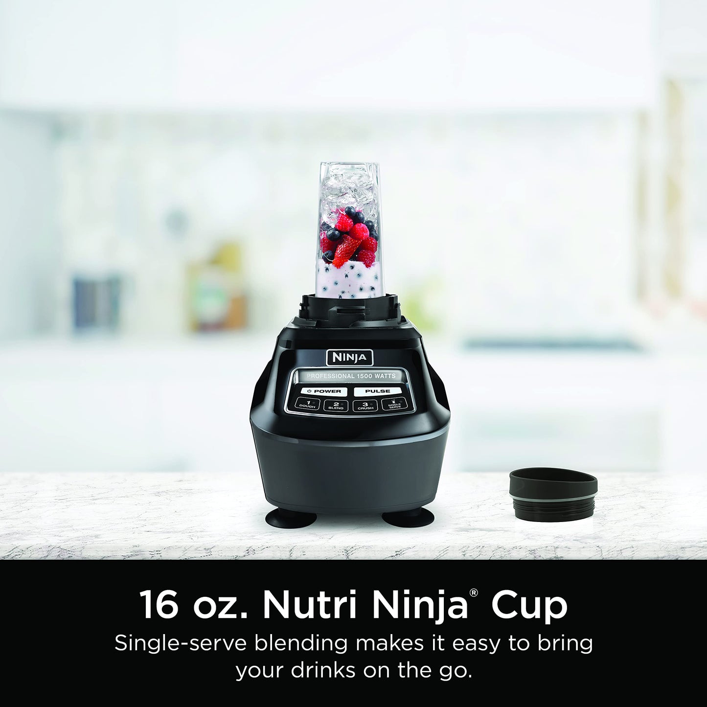Ninja Mega Kitchen System, 1500W, 72 oz. Full-Size Blender & 8-Cup Food Processor with (2) 16 oz. To-Go Cups, Total Crushing Technology - Smoothies, Ice Crushing, Purees, Dough & More, Black, BL770