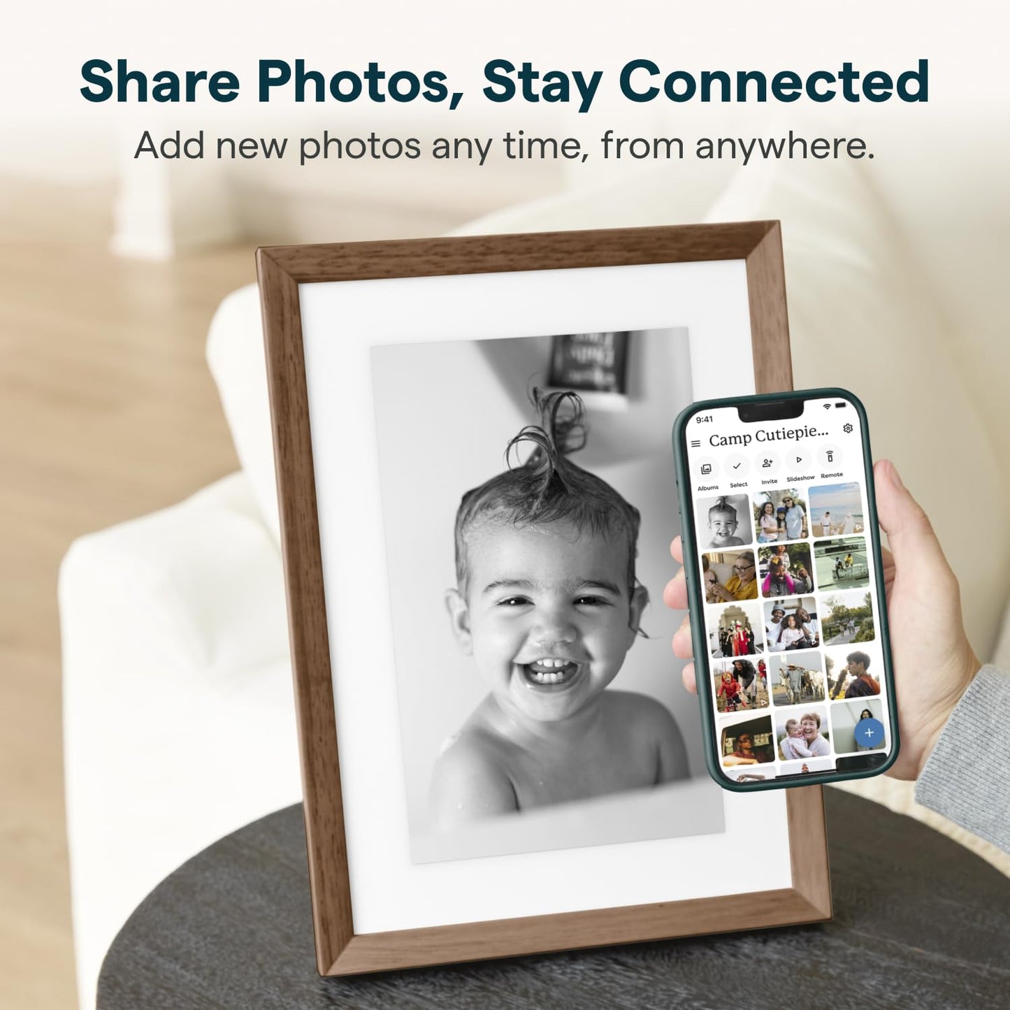 Skylight Frame – WiFi Digital Picture Frame Customer Support, Touch Screen Digital Photo Frame with Easy Setup, Photo Gifts for Parents and Grandparents - 10 Inch Black