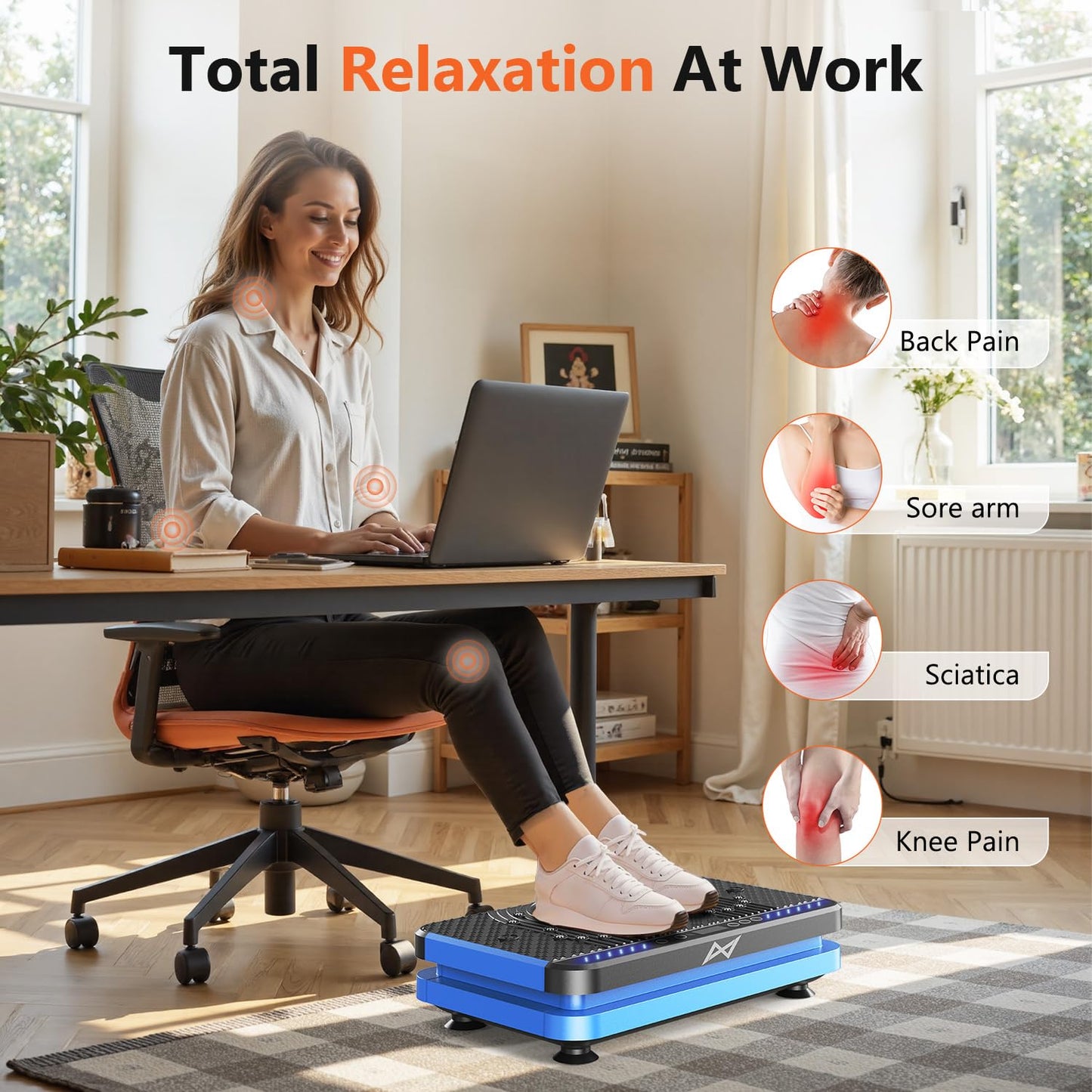 AXV Vibration Plate Fitness Platform Exercise Machine Vibrating Shaking Full Body Shaker Workout Vibrate Stand Shake Board Sport Gym for Weight Loss Fat Burner for Women Men