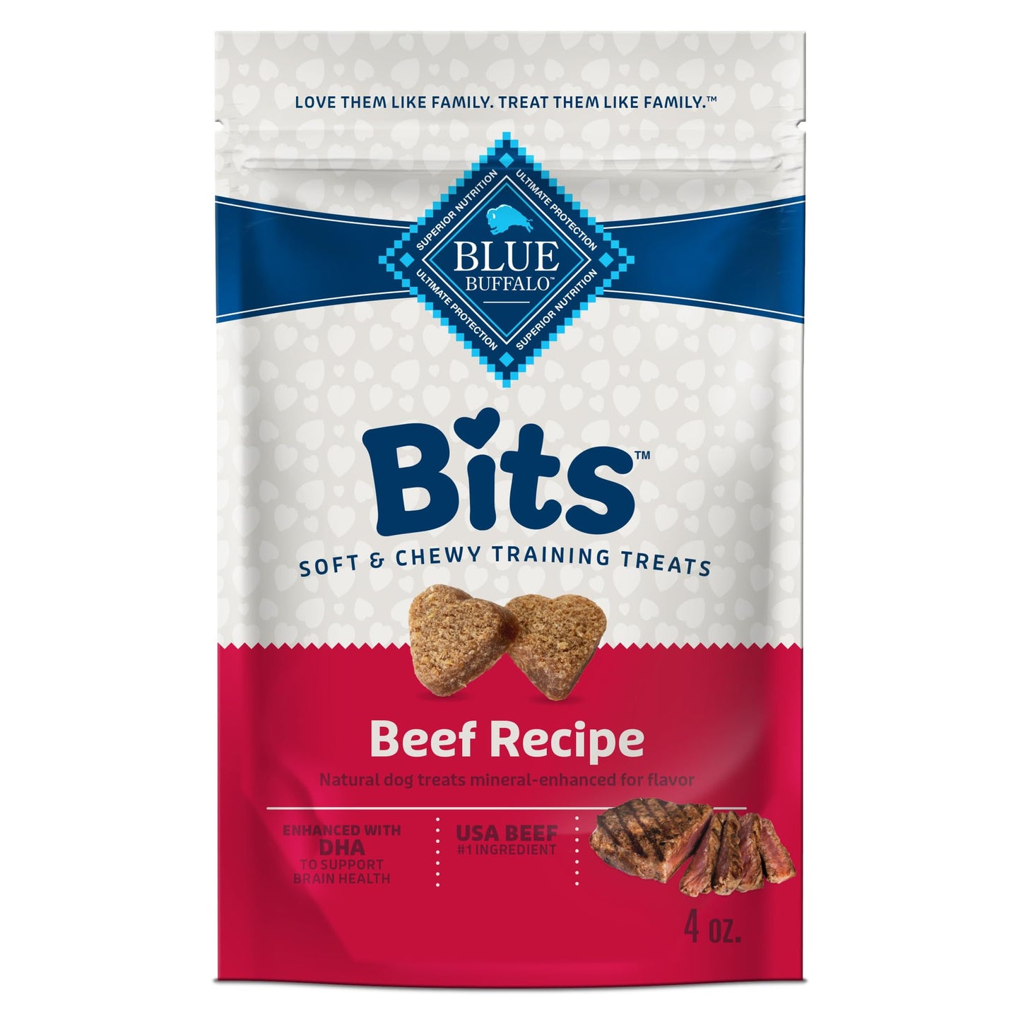 Blue Buffalo Bits Soft Dog Treats for Training, Made With Natural Ingredients & Enhanced with DHA, Chicken Recipe, 19-oz Bag