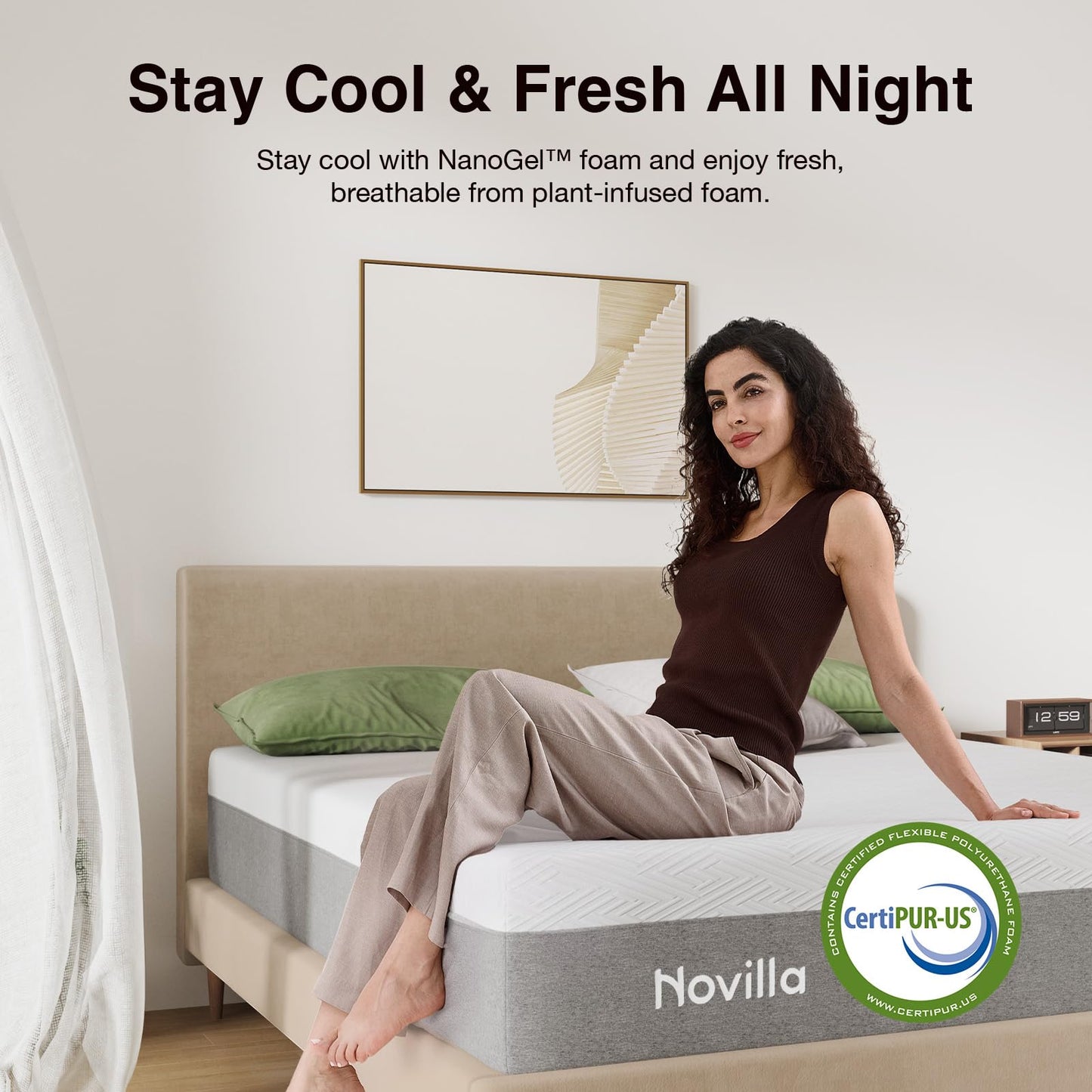 Novilla Full Size Mattress, 10 inch Full Gel Memory Foam Mattress for Cool Night & Pressure Relief, Medium Firm in a Box, Bliss