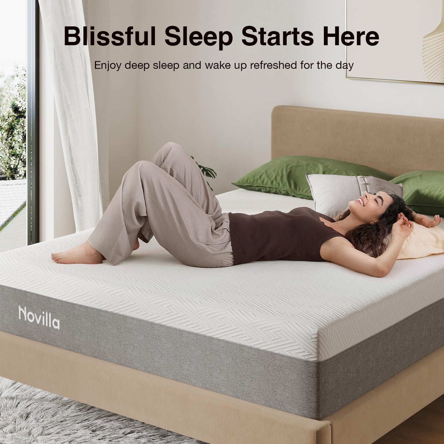 Novilla Full Size Mattress, 10 inch Full Gel Memory Foam Mattress for Cool Night & Pressure Relief, Medium Firm in a Box, Bliss